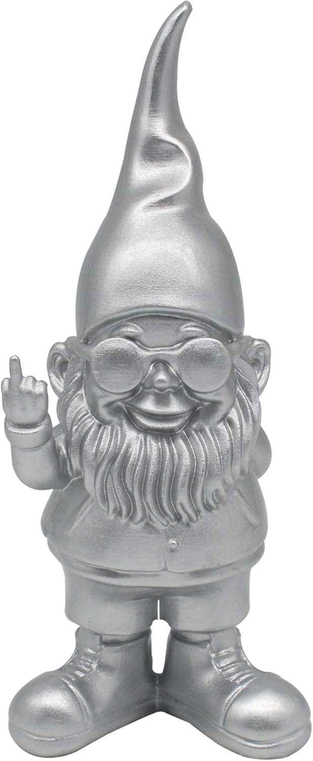 Lesser & Pavey Gnomes Behaving Badly Silver Figurines Statues For Home Decor | Ideal Ornaments Friendship Gifts For Women & Men | Lovely Table Centerpiece & Living Room Accessories