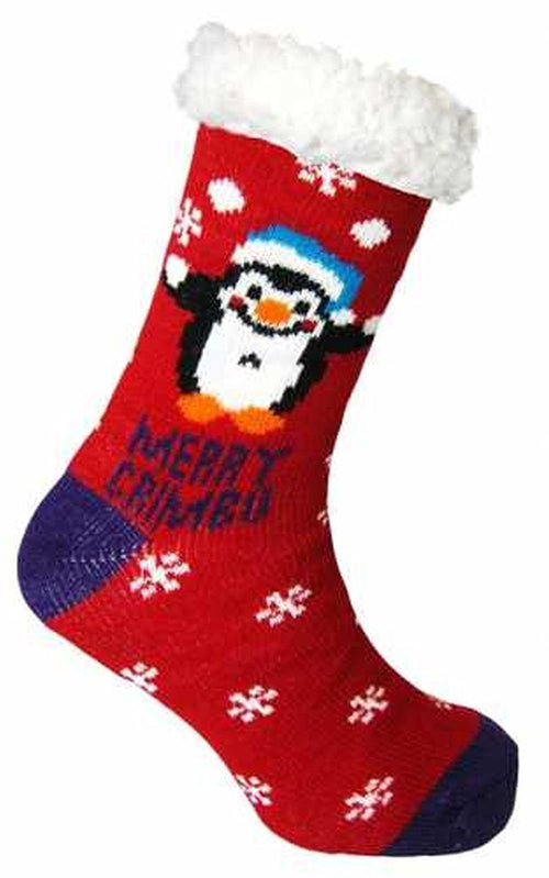 Ladies Heat Machine Soft Sherpa Fleece Lined Christmas Slipper Socks