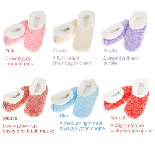 Ladies Super Soft Rose Textured Fur-Like Fabric Snoozies Slippers