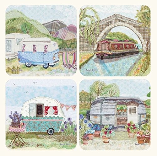 Cork Backed Laminated Coasters. Pack of 4. Abigail Mill Holliday. Emma Ball