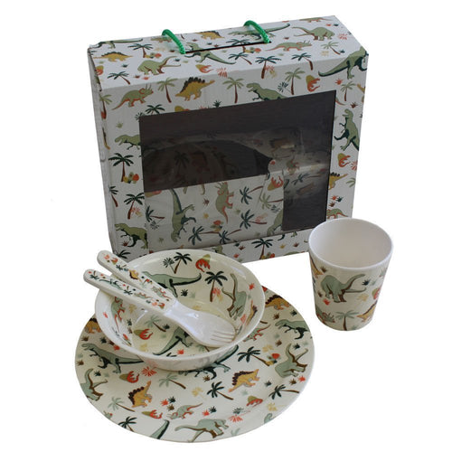 Melamine Tableware 5pc Dining/Gift Set from Powell Craft - Dinosaur