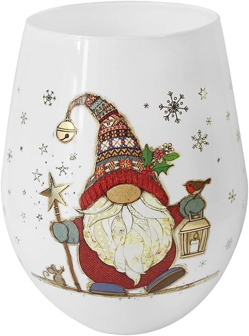 Lesser & Pavey Christmas Stemless Wine Glasses | Stemless Wine Glass for Both Red & White Wine | No Stem Gonk Wine Glasses Perfect for Xmas - Bug Art