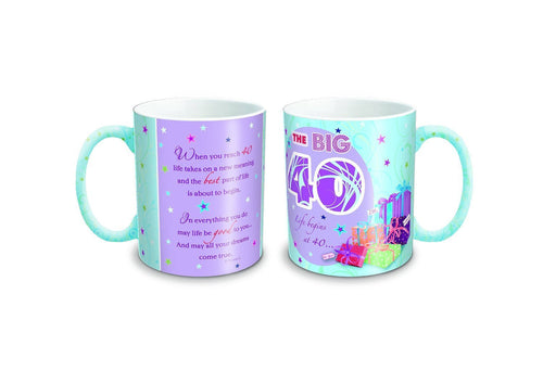 the Big 40 40th Birthday Sentimental Mug - Unisex Design With Presentation Box