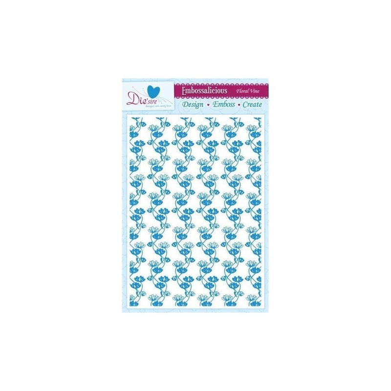 Crafter's Companion Die'sire Embossalicious A4 Embossing Folder - Floral Vine