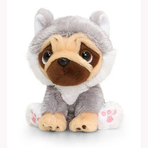 Keel Toys Pugsley Toy With Husky Christmas Outfit