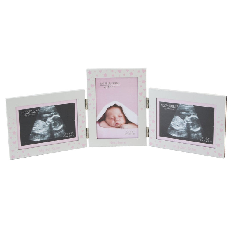 gbaby scan hinged triple photo frame boy girl