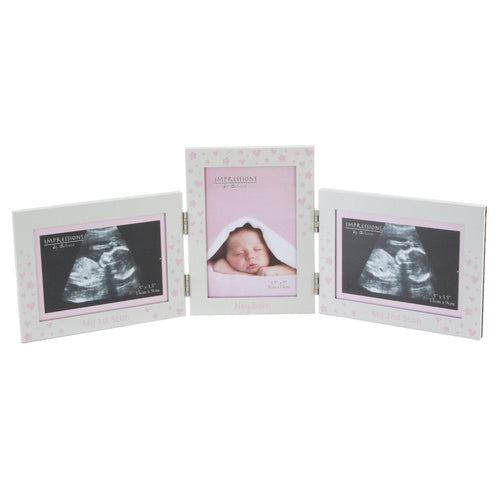 gbaby scan hinged triple photo frame boy girl