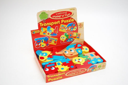 Childrens Kids Wooden Train Shape Transport Puzzles 12Months +