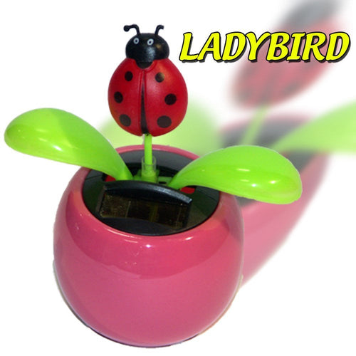 SOLAR POWERED FLIP FLAP TOYS DANCING ORNAMENT FLOWERS LADYBIRD  VARIOUS  COLURS  ONE SUPPLIED AT RANDOM