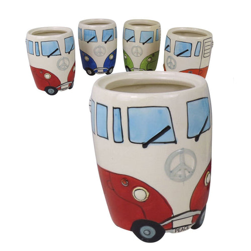 VW Camper Van Ceramic Utensils Jar (Red)