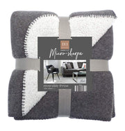 Country Club Plain Grey Marl Microsherpa Fleece Reversible Bed/Sofa Throw 120cmx150cm