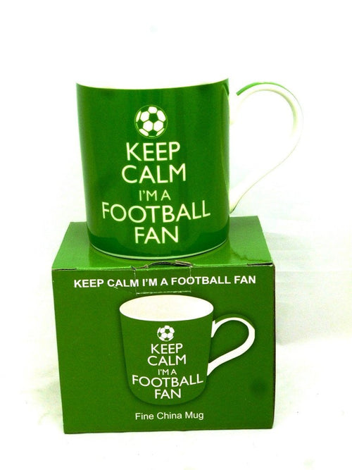 Keep Calm I'm A Football Fan Mug - Green - Boxed
