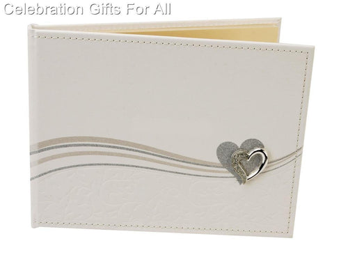 Ivory Heart Wedding Guest Book