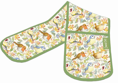 Emma Ball Garden Birds and Honeysuckle Double Oven Gloves