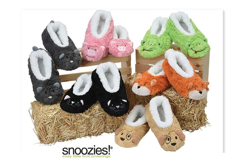 Snoozies Childrens Animal Soft Sherpa Fleece Fluffy Slippers