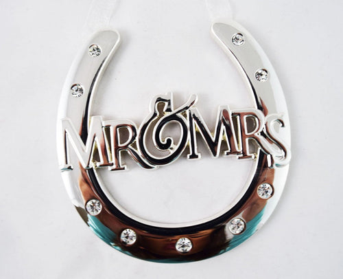 Wedding Silver Mr & Mrs Horse Shoe Keepsake Wedding Day Gift for bride and groom