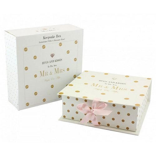 Hugs and Kisses to the New Mr and Mrs Wedding Keepsake Box