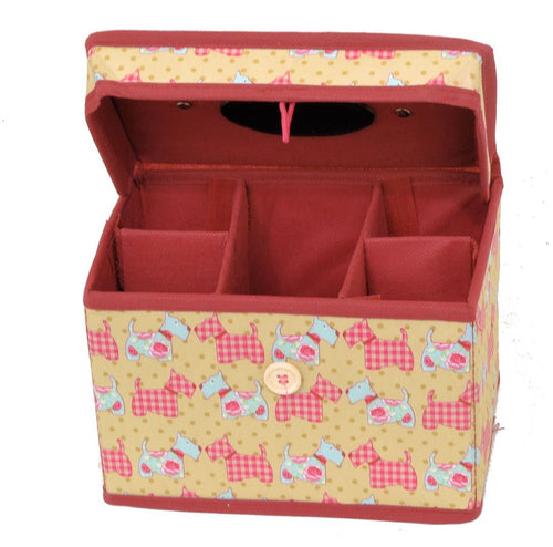 Country Club Sewing and Craft Carry Case / Chest (21 x 14 x 14 cm) Scottie Dogs
