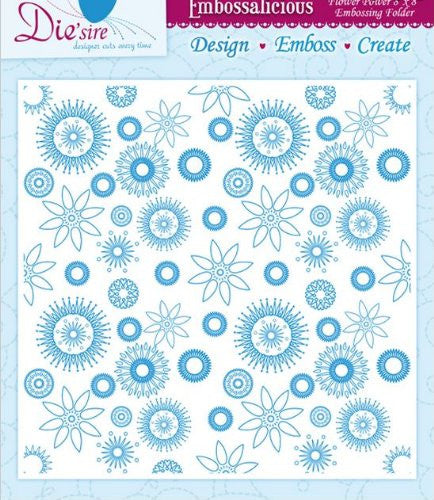 Crafters Companion Flower Power - 8in x 8in Embossalicious Embossing Folder