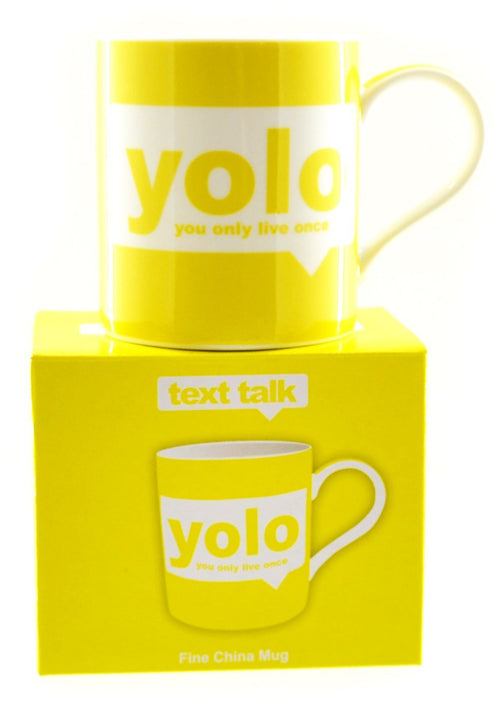 Yolo - You Only Live Once Fine China Yellow Mug In a Gift Box
