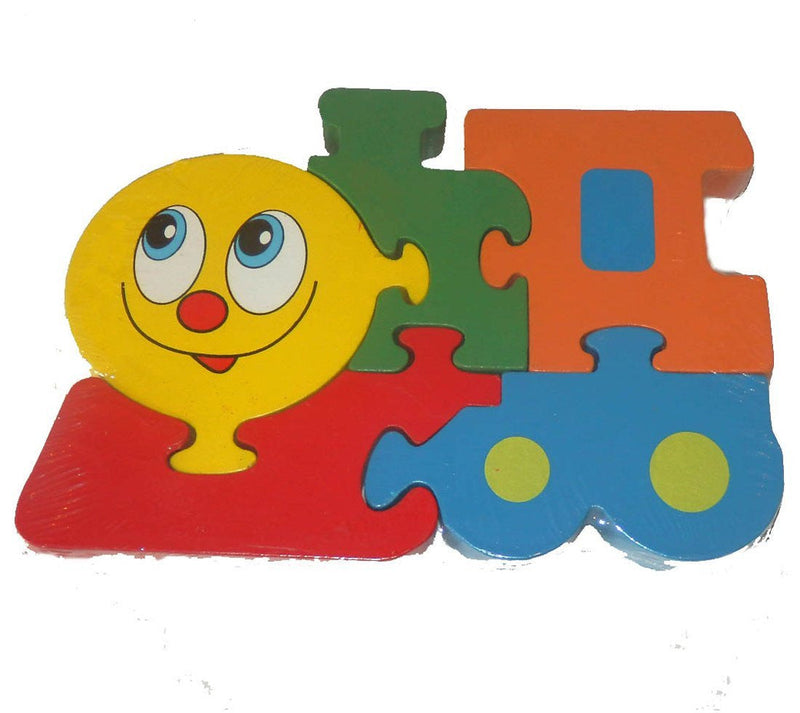 Traditional Wood'n'Fun: Baby/Toodler Wooden Colourful Train Jigsaw/Puzzle