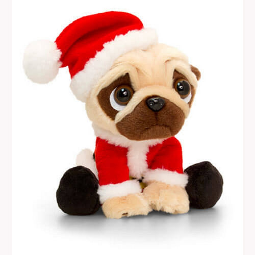 Keel Toys Pugsley Toy With Santa Christmas Outfit