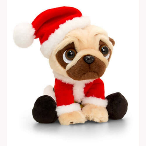 Keel Toys Pugsley Toys with Santa Claus Christmas Outfit (One Size) (Red)