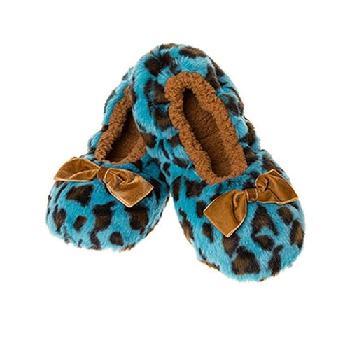 Snoozies Fluffy Plush Animal Print Ladies ~ Leopard, Cheetah, Jaguar Soft Non Slip Sole