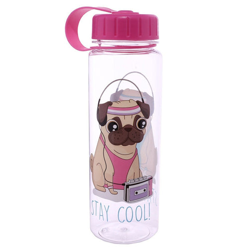 Funky Pug Stay Cool Design 500ml Bottle Fun for all the family at home, work or on holiday. Great for Pug Dog Lovers