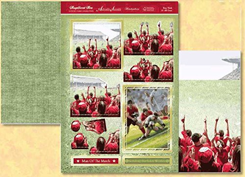 Hunkydory Magnificent Men FOOTBALL & RUGBY decoupage TOPPERS & CARD