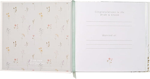Love Story - Wildflower Wedding Album - Keepsake Picture/Photo Album Perfect for Storing Cherished Memories - Engagement/Bridal Shower Gifting H: 19cm x W: 17cm.