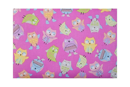 Hobby Gift HGSB/099 Playful Owls on Pink Craft/Sewing Storage Bag 11x32x28cm
