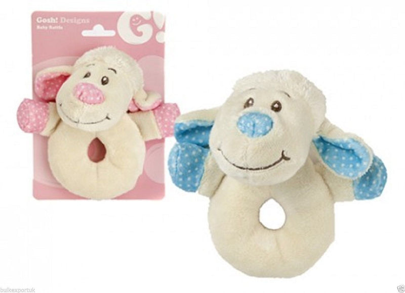 sheep baby rattle blue or pink one supplied please message colour choice