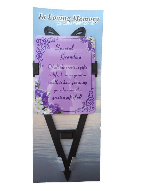 Grandma Memorial Laminated Card With Butterfly Stake Holder And Special Message By Homestreet