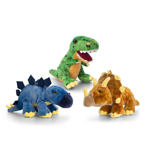 Keel Toys Set of 3 Triceratops,T-Rex and Stegosaurus Dinosaurs Plush Soft Toys 35cm