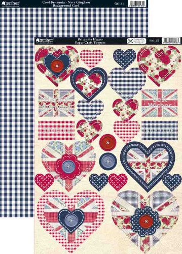 Kanban Britannia Hearts Toppers & Background Card
