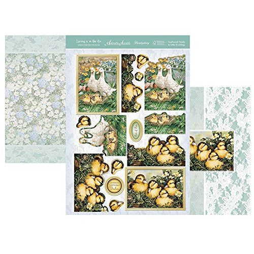 hunkydoryspring is in air designer decoupage set feathered family & little ducklings