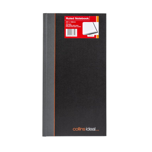 Ideal - A4 Slim Notebook Casebound  Feint - 192 Pages  - Black (6228)