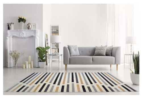 Abstract Multicolour Stripe Rug