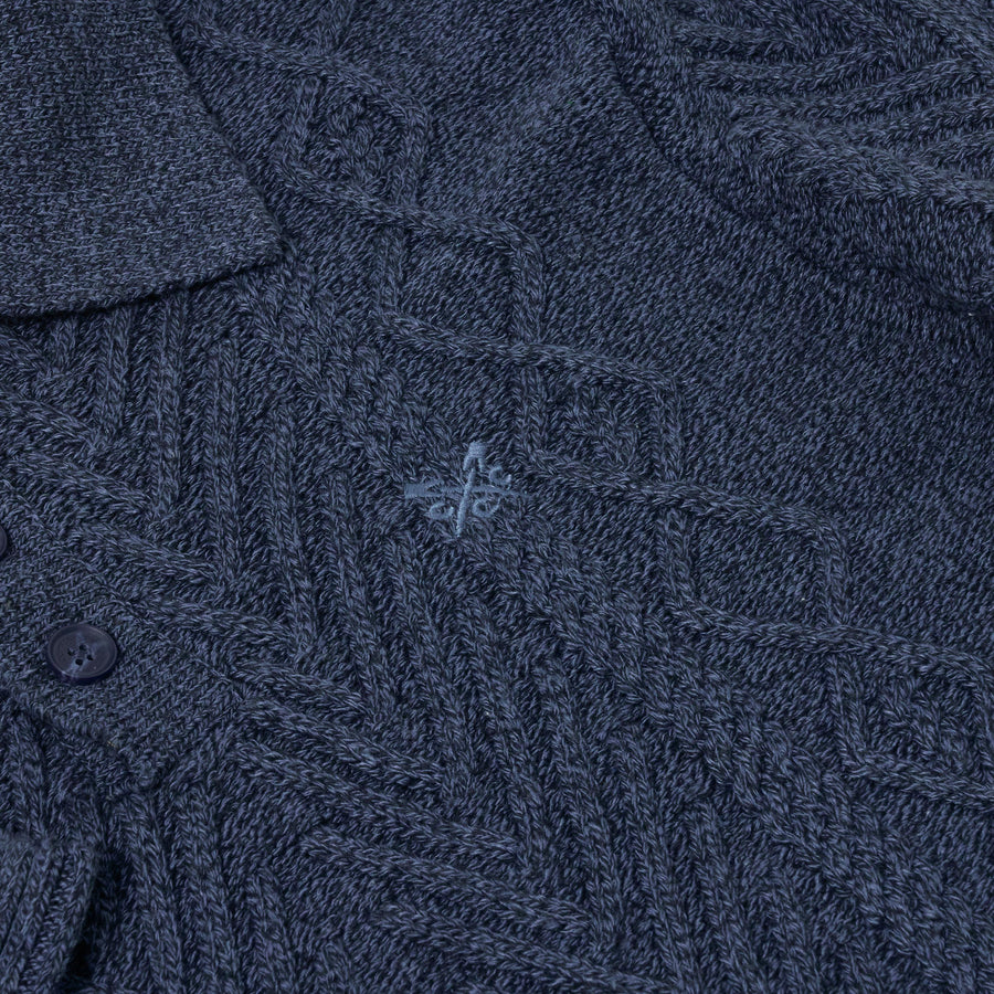 Crew Clothing Company Cable Knit Button Neck Jumper
