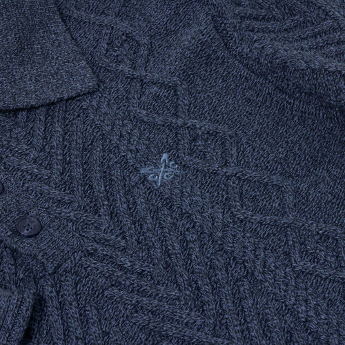 Crew Clothing Company Cable Knit Button Neck Jumper