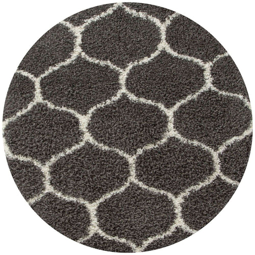 Moroccan Dark Grey Shaggy Rug | 640