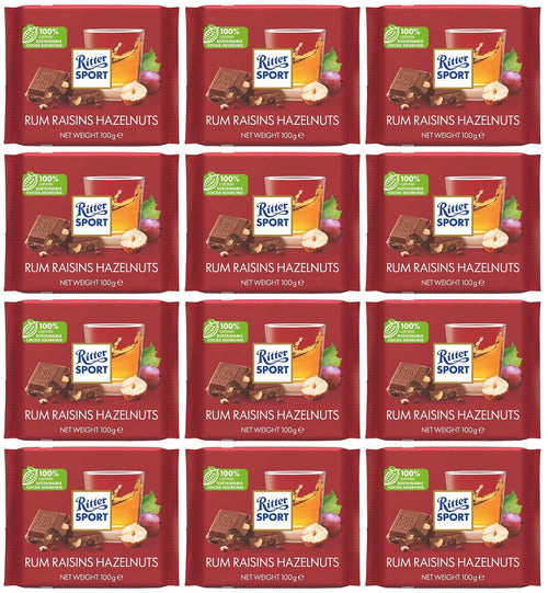 12 x Ritter Sport Rum & Raisin - 100G