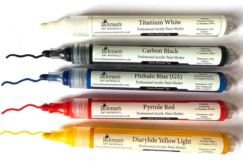 Set of 5 Acrylic Marker Pens (Loose)