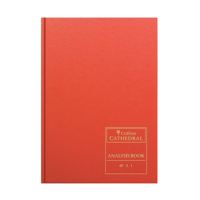 Cathedral -  Accounts Book 3 Cash Columns  - Red (69/3.1)