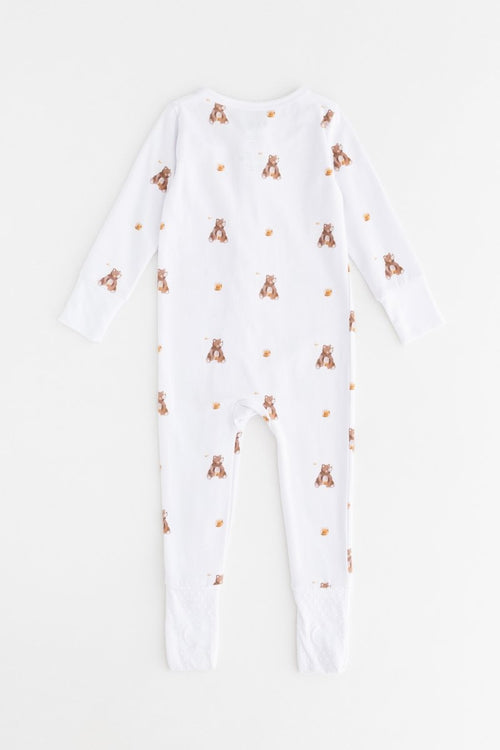 Bear Cotton Zip Sleepsuit One Piece