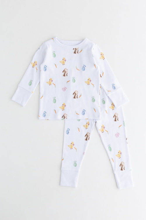 The COZY Hop Ribbed Cotton Two-Piece Set Long Sleeve Pyjamas