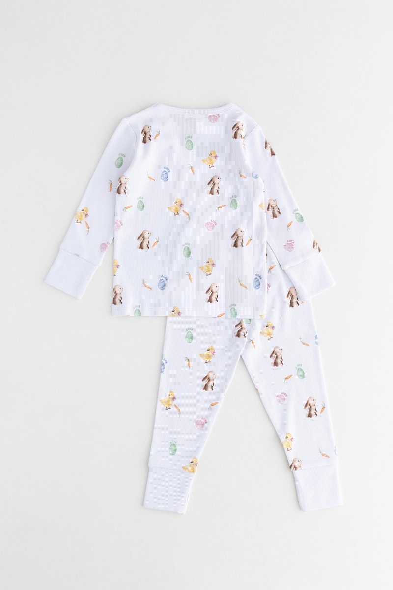 The COZY Hop Ribbed Cotton Two-Piece Set Long Sleeve Pyjamas