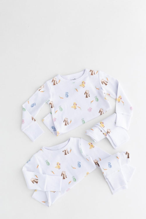 The COZY Hop Ribbed Cotton Two-Piece Set Long Sleeve Pyjamas