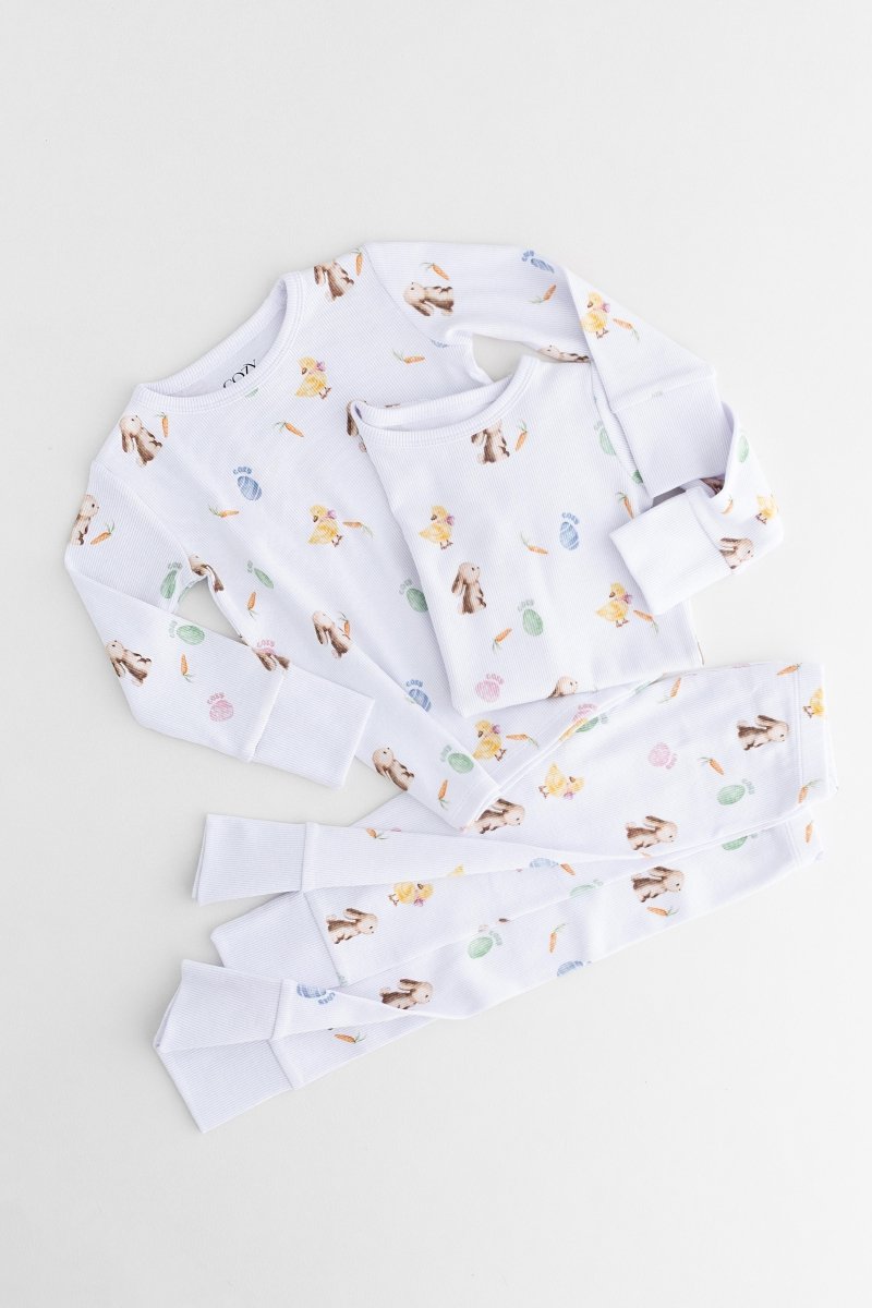 The COZY Hop Ribbed Cotton Two-Piece Set Long Sleeve Pyjamas